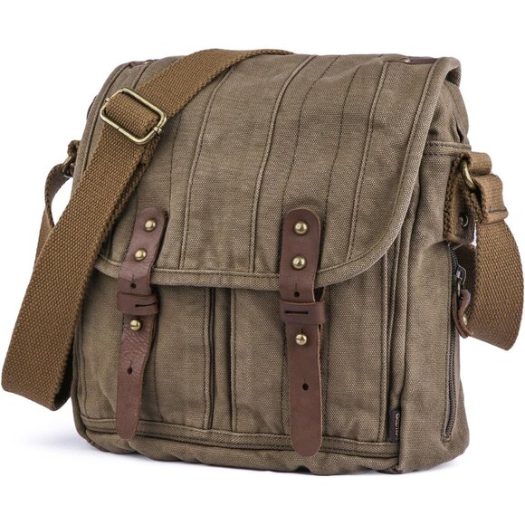 Lightweight Canvas Crossbody Messenger Bag - Exquisite Vintage Purse, 9.8" Size - Picture 4 of 8